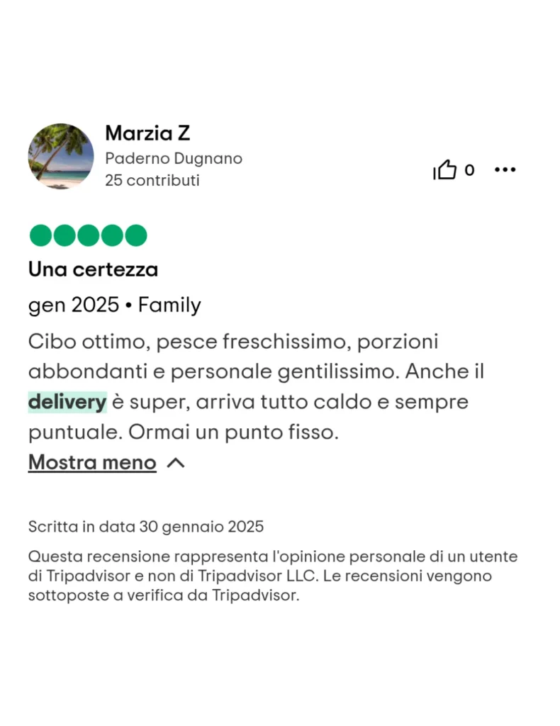 Delivery Cormano App La Pergola 2 Recensione
