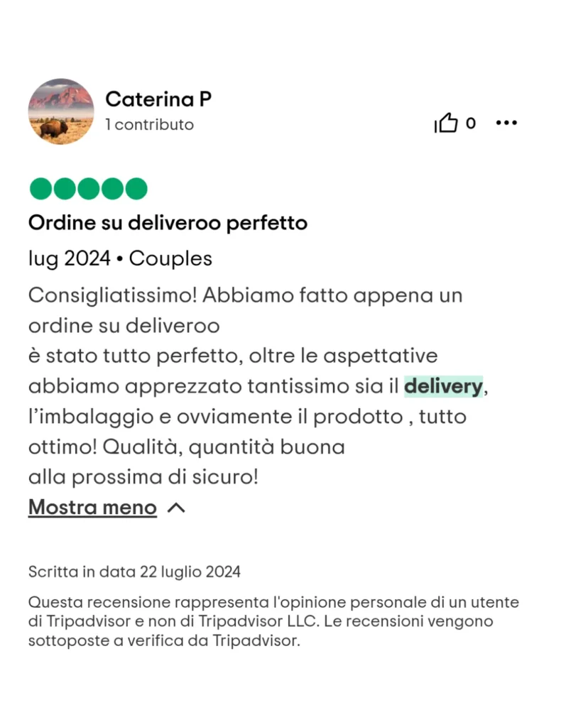 Delivery Cormano App La Pergola 2 Recensione