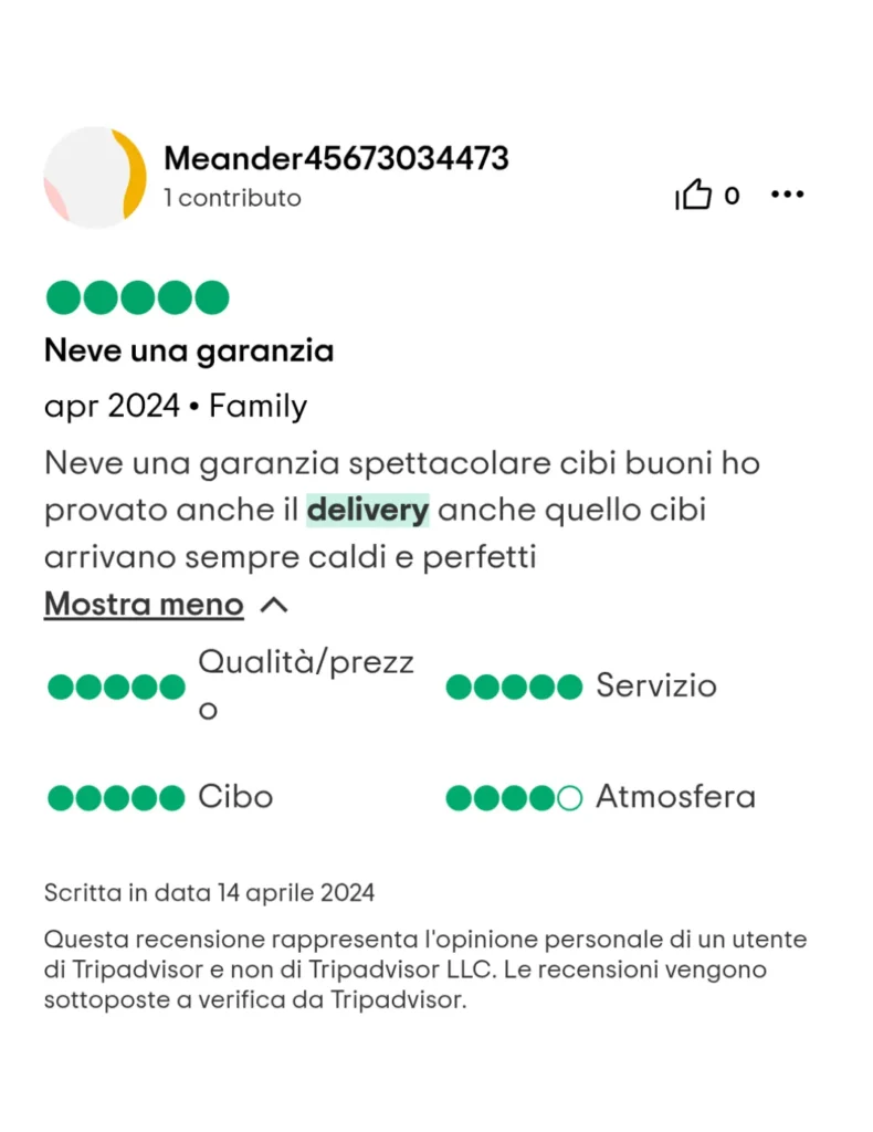 Delivery Cormano App La Pergola 2 Recensione